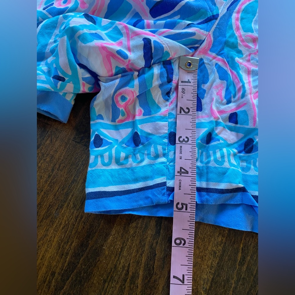 Lilly Pulitzer Floral Pull On Shorts Womens Small Blue Pink All Over Print AOP - Picture 13 of 14